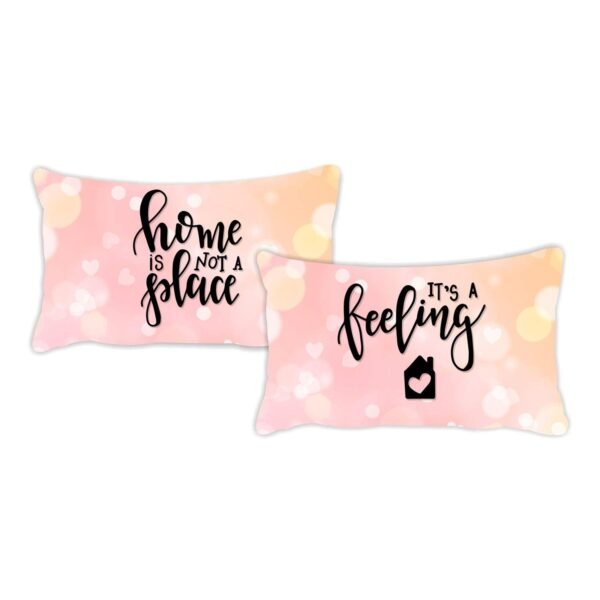 Home is Not A Place Its A Feeling Floral Flowers Quote Printed King Size Double Bedsheet with Pillow Cover, 200TC -