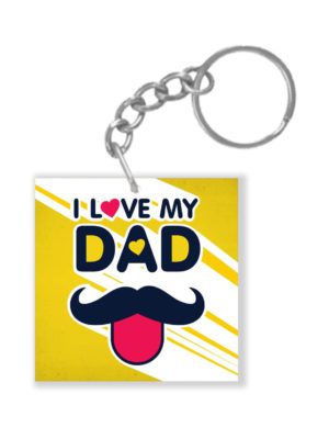 Funky I Love Dad Keychain