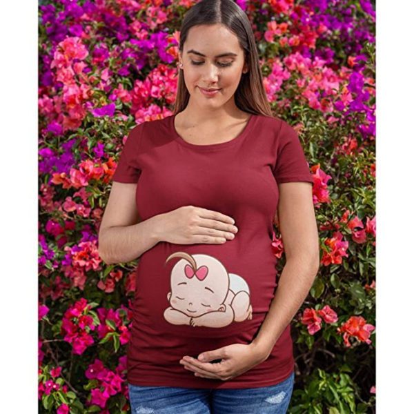 Maternity T-Shirts - Unique Baby Napping Design