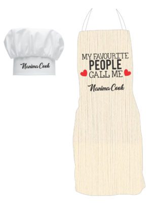 Birthday Gifts for Grandma, Favourite People Call Me Nanima Cook Apron for Grandma with Chef Hat