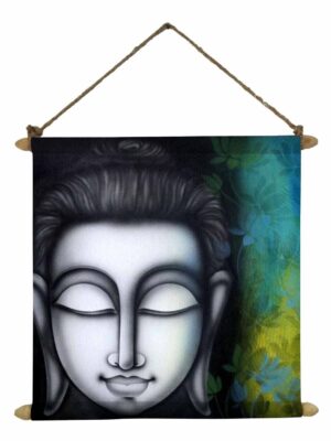 Gifts, Aesthetic Buddha Poster Wall Painting Hanging Scroll Canvas - 12 x 12 inches