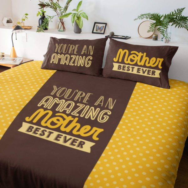 Amazing Mom Ever Printed Double Bedsheet