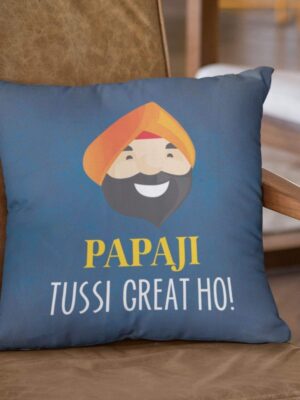 Birthday Gifts for Father 20 x 20 inches Papa Tussi Great Ho Printed Velvet Cushion Cover Throw Pillow