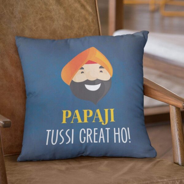 Birthday Gifts for Father 20 x 20 inches Papa Tussi Great Ho Printed Velvet Cushion Cover Throw Pillow