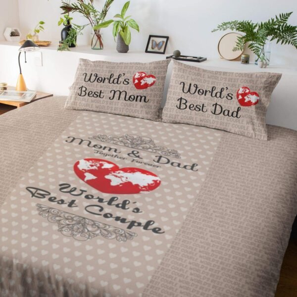 Mom Dad I Love You Double Bedsheet