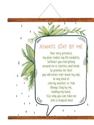 Greeting Card Love Romantic for Girlfriend Wife Boyfriend Husband Always Stay By Me Scroll Gift - 15 x 20