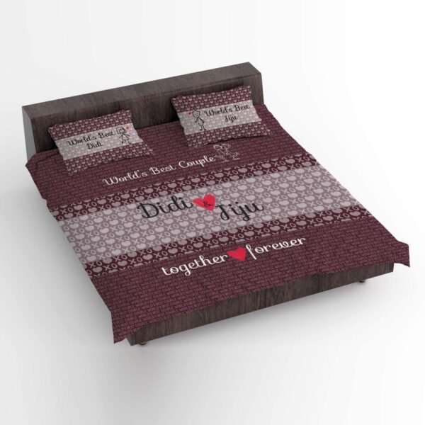 Couple, Printed Bedsheet with 2 Pillow Covers - Worlds Best Didi Jiju