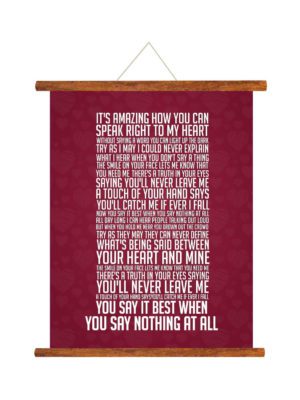 Greeting Card for Girlfriend Boyfriend Husband Wife When you Say Nothing at All Love Song Scroll Gifts -