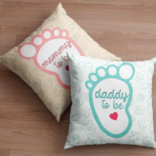 Mothers Day 12x12 inches Poly Satin Cushion (with Filler) Mommy Daddy to Be Printed New Mom Dad Birthday Throw Pillow