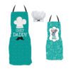 Chef Daddy Dad and Kids Kitchen Chef Apron Set of 2