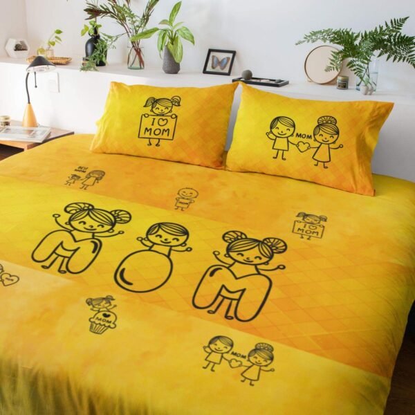 for Mother King Size Velvet Double Bedsheet with 2 Pillow Covers Birthday Present - Best Mom Ever - Brown