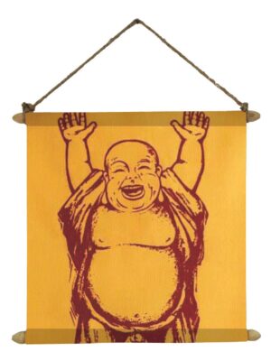 Laughing Buddha for Joy and Happiness Poster Wall Painting Hanging Scroll Canvas - 12 x 12 inches