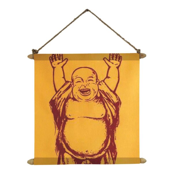 Laughing Buddha for Joy and Happiness Poster Wall Painting Hanging Scroll Canvas - 12 x 12 inches
