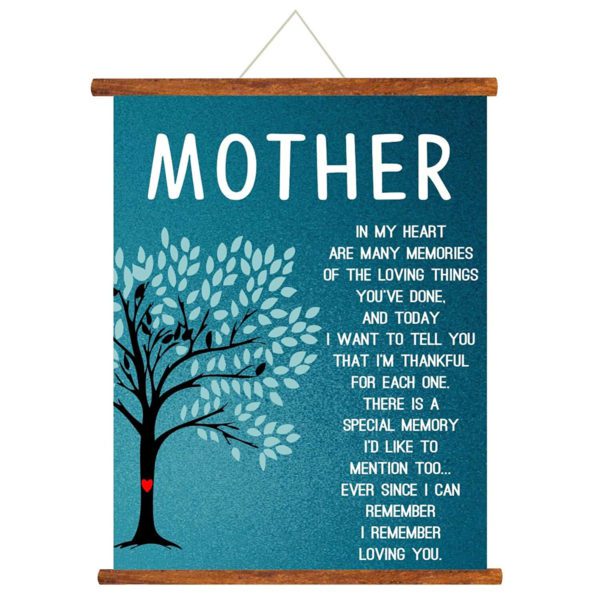 Birthday Gifts for Mom Scroll Greeting Card (12 x 16 Inches) Wall Hanging Décor - Best mom in The Worldl