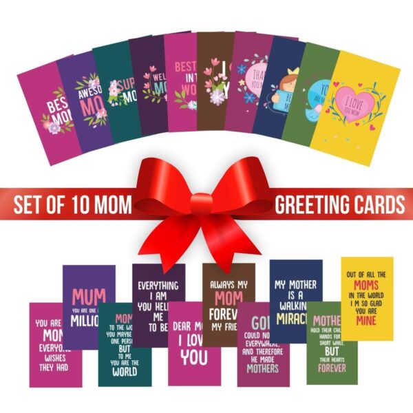 Mothers Day Gifts Apron, Set of 10 Greeting Post Card, 1 Dairy Milk Silk Chocolate (60g) Hamper set of 3 for Mom