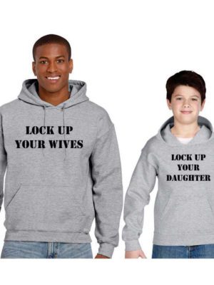 Funny Lock up Wives Daughters Matching Family Sweatshirts for Dad and Son Set of 2 Gifts for Father Gifts for theyayacafe