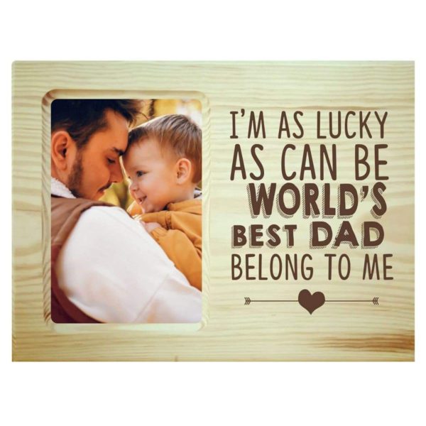 Love you Dad Engraved Wooden Photoframe