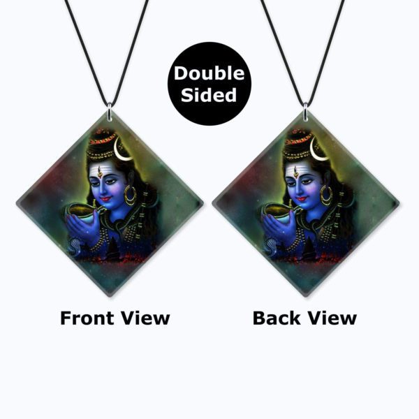 Religious Gifts Acrylic Car Hanging Accessories Lord Shiva Shankar Printed Printed for Good Luck Interior Decoration