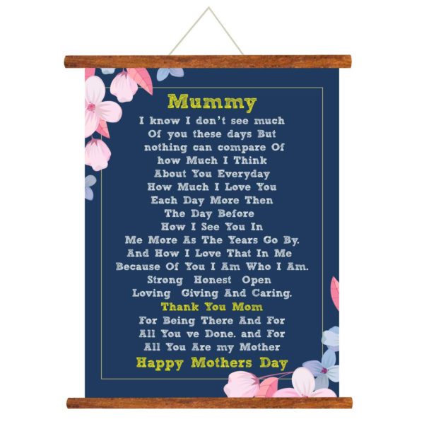 Birthday Gifts for Mom Scroll Greeting Card (12 x 16 Inches) Wall Hanging Décor - Best mom in The Worldl