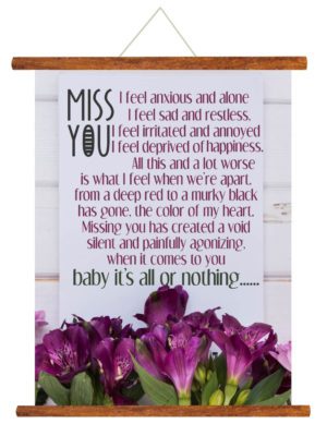 I Miss You Scroll Greeting Card (Multi_ 15X20 Inches)