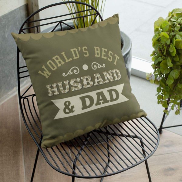 Canvas Cotton Cushion Covers for Dad (12X12-inch, Green)