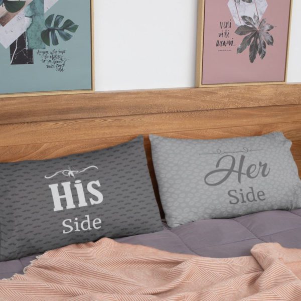 His Side Her Side Velvet Couple Bedsheet