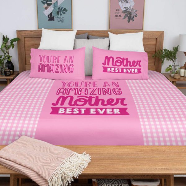 Amazing Mom Ever Printed Double Bedsheet