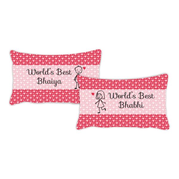 Printed Bedsheet with 2 Pillow Covers - Worlds Best Bhaiya Bhabhi - Multi