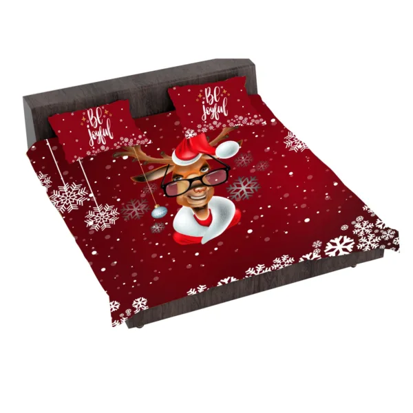 Stylish Reindeer Printed Christmas Bedsheet