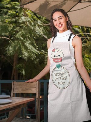 Mothers Day Gifts Worlds Sweetest Mom Kitchen Chef Apron for Mother