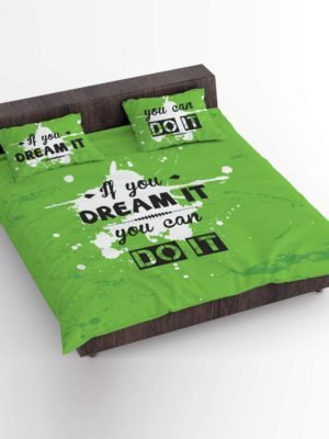 If You Dream It You Can Do It Motivational Quotes King Size Double Bedsheet with 2 Pillow