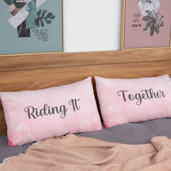 Birthday Gifts Love Couple Double Bedsheet with 2 Pillow Covers - Love Riding Together, Velvet, Multi-Coloured