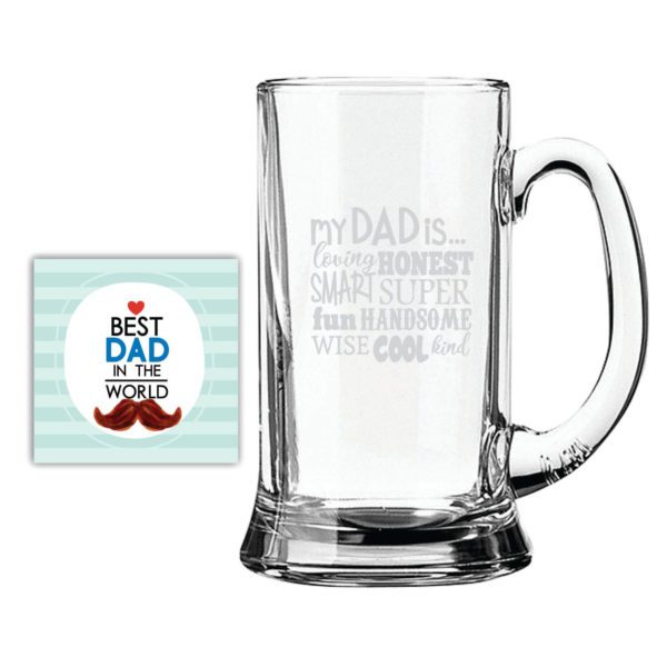 Handsome Cool Dad Engraved Beer Mug