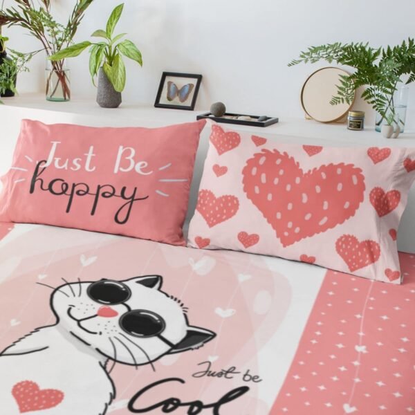 Kids bedsheet Velvet Printed Velvet King Size Double Bedsheet with 2 Pillow Covers - Cute Animals in Space