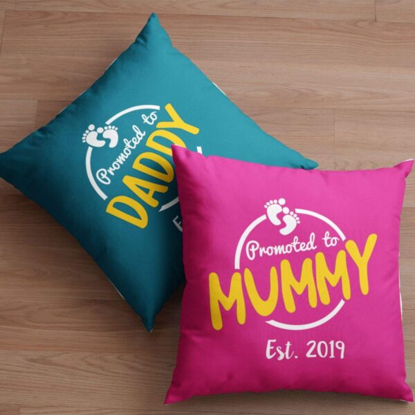 Mothers Day 12x12 inches Poly Satin Cushion (with Filler) Mommy Daddy to Be Printed New Mom Dad Birthday Throw Pillow