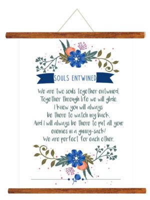 Greeting Card Love Romantic for Girlfriend Wife Boyfriend Husband Our Souls Are Entiwined Scroll Gift - 15 x