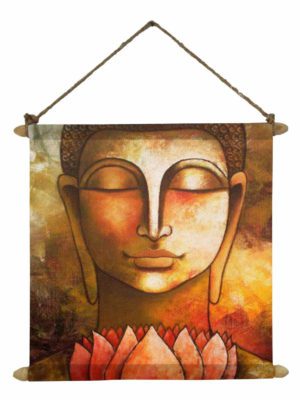 Artistic Buddha Poster Wall Painting Hanging Scroll Canvas - 12 x 12 inches