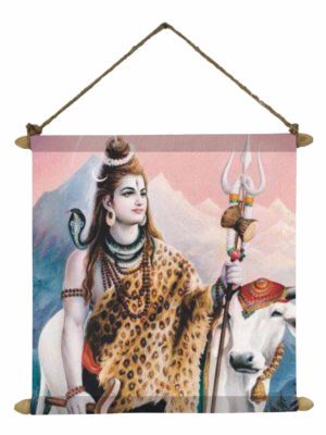 Meditating Lord Buddha Idol Wall Paintings Hangings Canvas Scroll Poster For Home/Pooja - 12X12 Inches