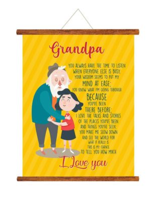 Father's Day Gifts I Love You Grandpa Greeting Card Scroll - 15x20 inches