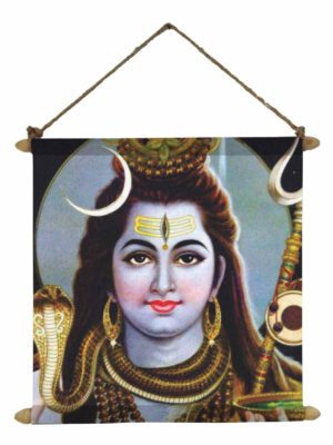 Graceful Shiva Poster Wall Painting Hanging Scroll Canvas - 12 x 12 inches