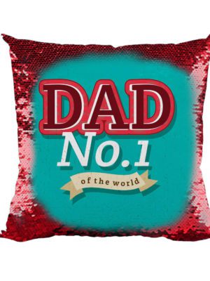 NO-1 of The World Printed Magic Cushion (with Filler) 12X12 inches for Father