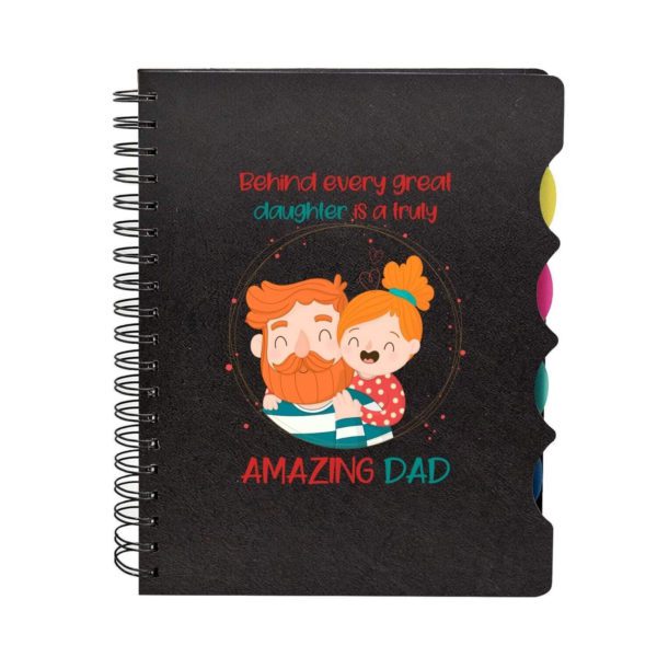 Wirebound Printed Notebook A5 Size, 300 Ruled Pages - Amazing Dad,