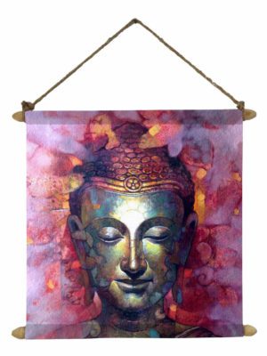 Creative Lord Buddha Idol Wall Paintings, Hangings Canvas Scroll Poster For Home/Pooja - 12X12 Inches