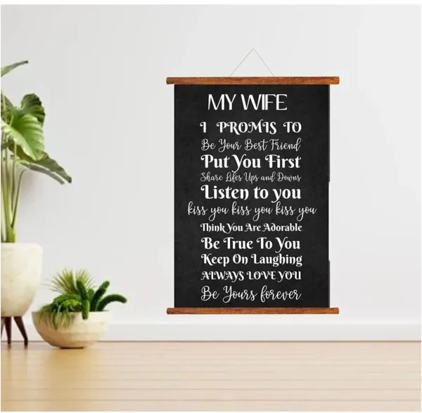 Gifts for Wife greeting card love romantic My Wife Always Love You scroll 15x20 Inches (Black)