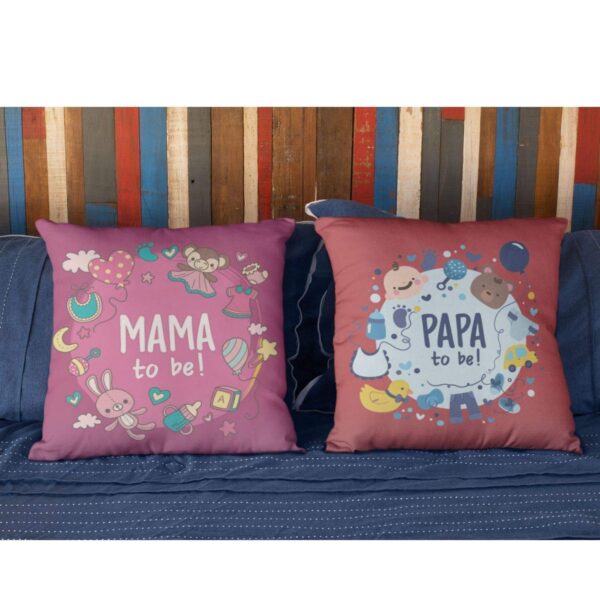 Mothers Day 12x12 inches Poly Satin Cushion (with Filler) Mommy Daddy to Be Printed New Mom Dad Birthday Throw Pillow
