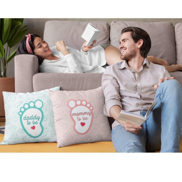 Mothers Day 12x12 inches Poly Satin Cushion (with Filler) Mommy Daddy to Be Printed New Mom Dad Birthday Throw Pillow