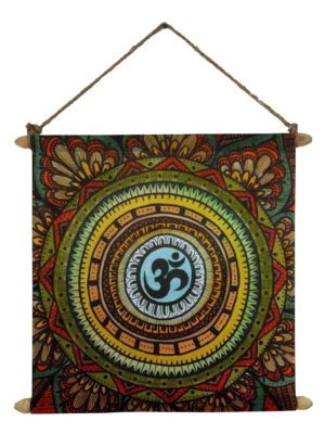 All Powerfull Om Idol Poster Wall Painting Hanging Scroll Canvas - 12 x 12 inches