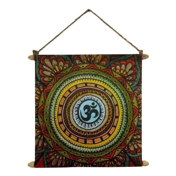 All Powerfull Om Idol Poster Wall Painting Hanging Scroll Canvas - 12 x 12 inches