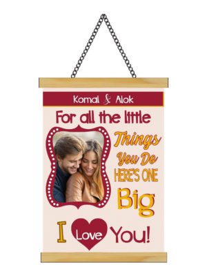 Personalised  Gifts for All Things You Do Here One Big I Love You with Photo Love Greeting Card Scroll -