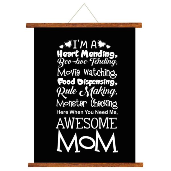 Birthday Gifts for Mom Scroll Greeting Card (12 x 16 Inches) Wall Hanging Décor - Best mom in The Worldl